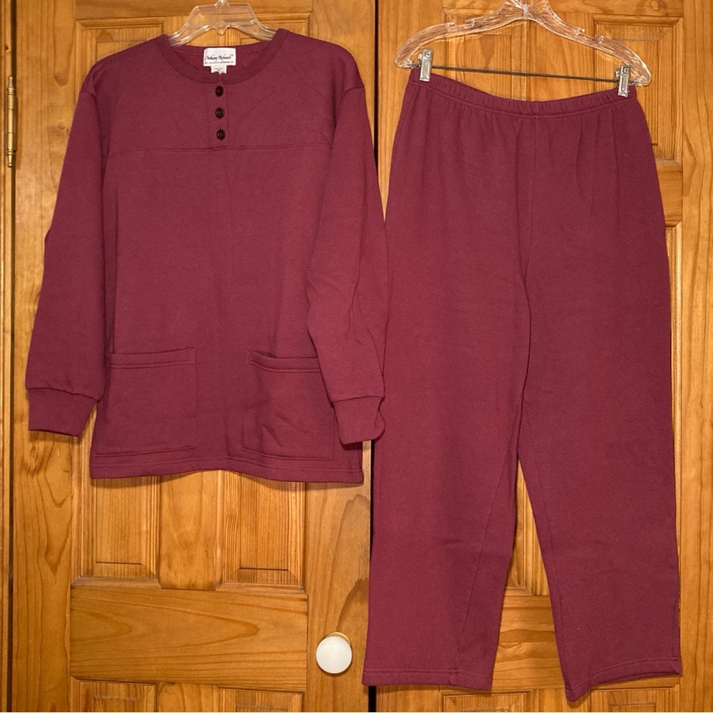 NWOT Anthony Richards Vintage 90s Top & Pull On Pants Set Red Size L Large